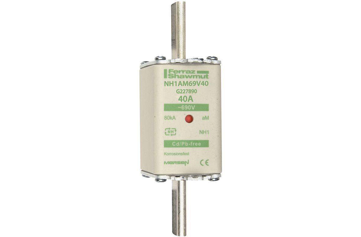 G227890 - NH fuse-link aM, 690VAC, size 1, 40A double indicator/live tags